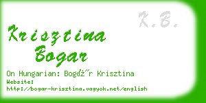 krisztina bogar business card